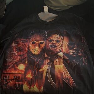 Men's Graphic Short Sleeve Tee - Black Horror Design
